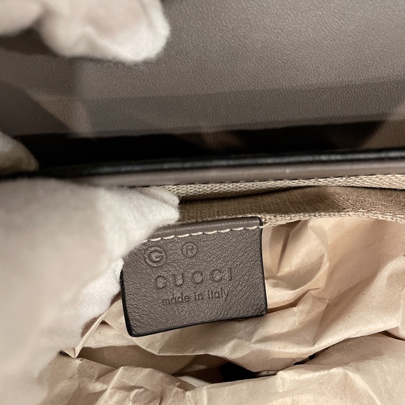 GUCCI 449635 Microguccissima Medium Emily Chain Shoulder Bag Grey - Picture 12 of 12